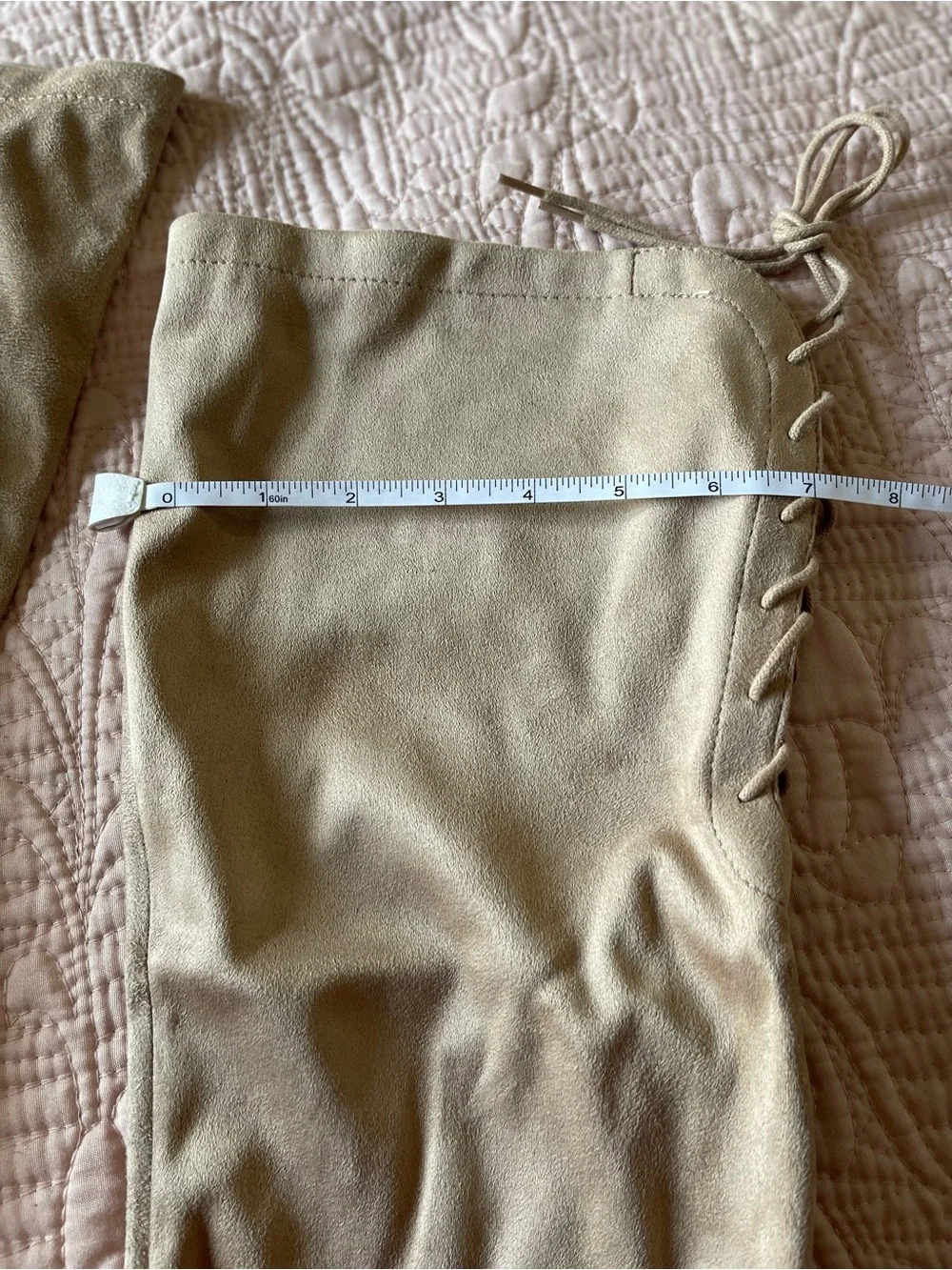 Charlotte Russe Beige Suede Over-the-Knee High Heel Boots